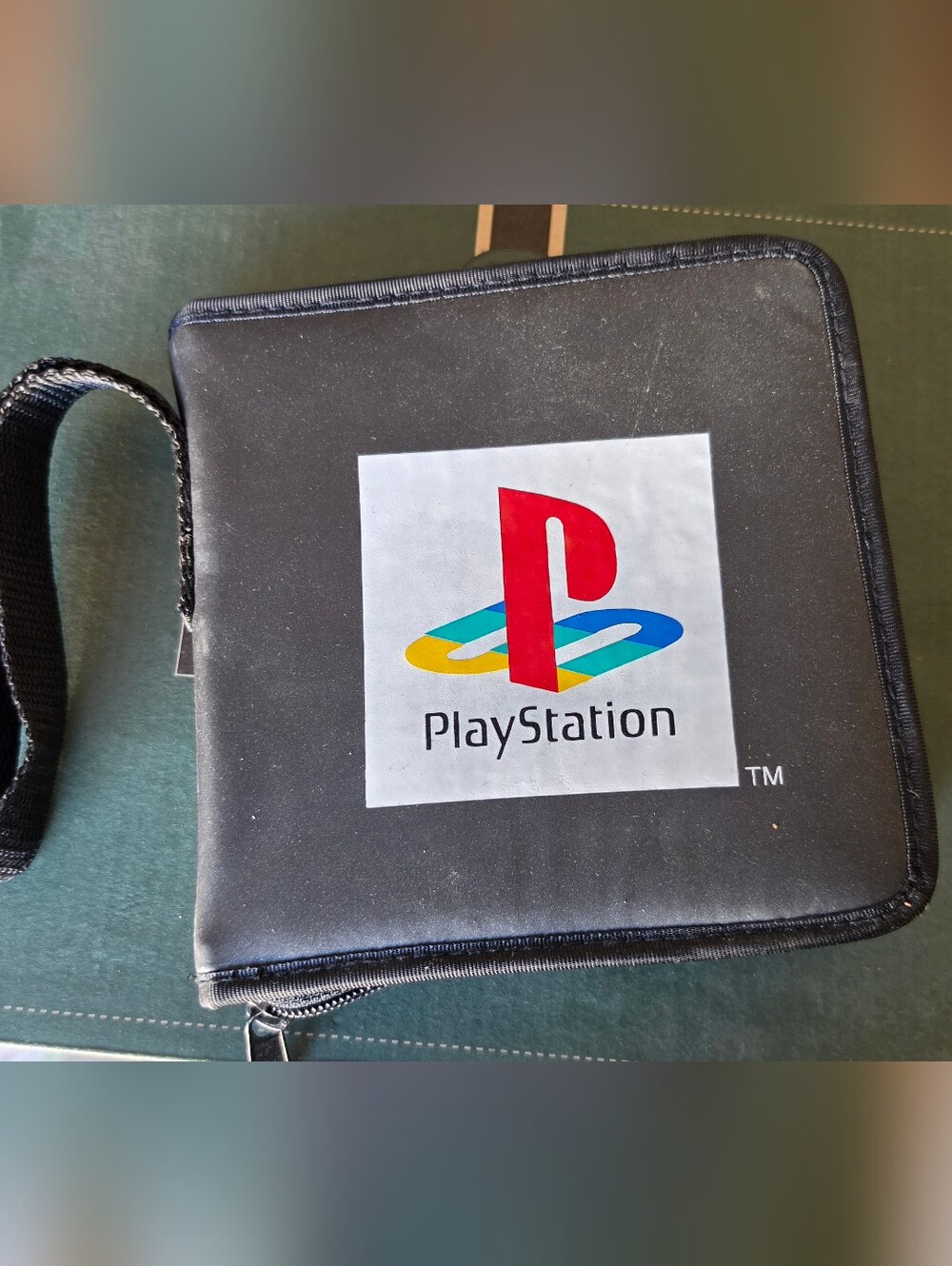 Vintage Sony PlayStation Black Logo CD Game Carry Case - Official Gaming Storage
